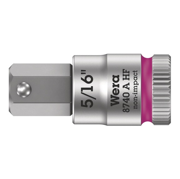 WERA Zyklop bit socket with 1/4 in drive 8740 A HF 5/16 in x28 mm 05003389001 - Socket 1/4" 8740 A HF