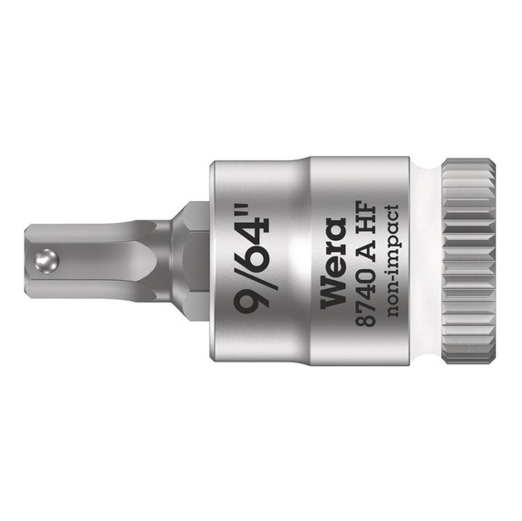 WERA Zyklop bit socket with 1/4 in drive 8740 A HF 9/64 in x28 mm 05003384001 - Socket 1/4" 8740 A HF