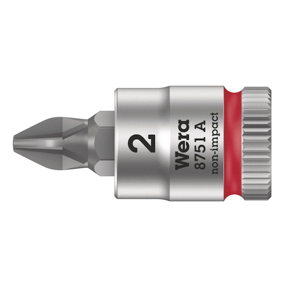 WERA Zyklop bit socket with 1/4 in drive 8751 A PH 2x28 mm 05003351001 - Phillips head screw insert (socket wrench)
