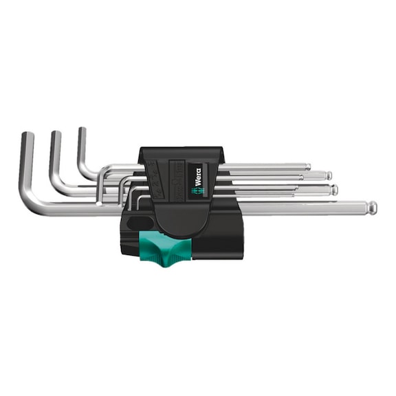 WERA Hex key set 950/7 Hex-Plus 1 metric rack chrome-plated 05022181001 - Allen key set