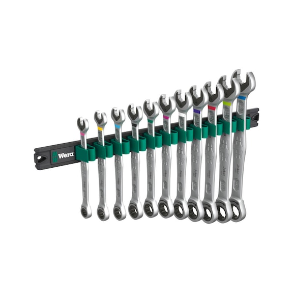 WERA magnetic strip 9630 Open-end ratchet wrench set 11-piece 05020014001 - Combination ratchet wrench set