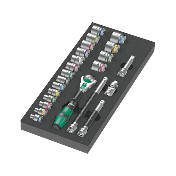 WERA foam insert 9721 ratchet set 1/4 in 23-piece 05150111001 - Tool assortment