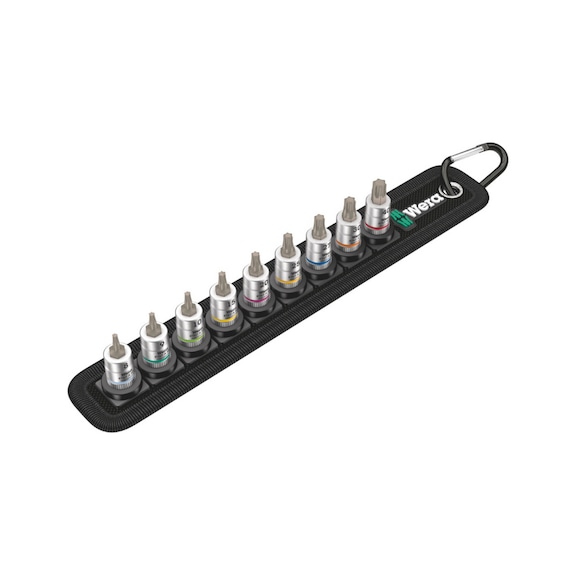 WERA Zyklop bit socket set Belt A 3 TX HF 1/4 in drive 9-piece 05003882001 - Socket wrench (set)