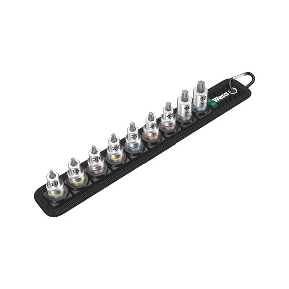WERA Zyklop Bitnuss-Satz Belt B TX HF 3/8 in-Antrieb 9‑teilig 05003972001 - Steckschlüssel (Satz)