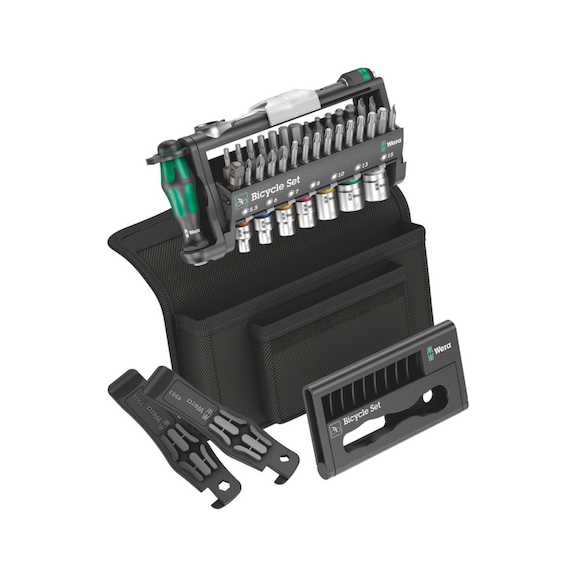 WERA Bits-Sortiment mit Ratsche Bicycle Set 3 41‑teilig 05004172001 - Bit-Satz