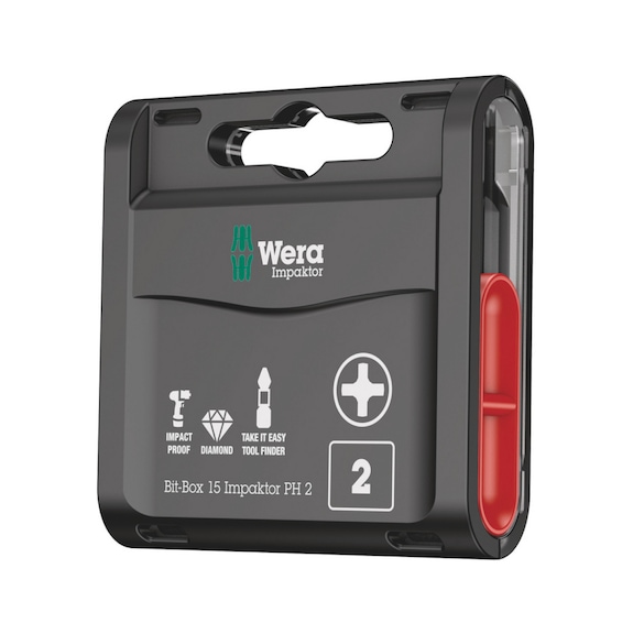 WERA bits assortment Bit-Box 15 Impactor 15 PH 2x25 mm 05057752001 - Bit set