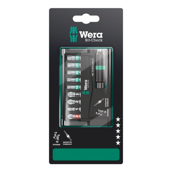 WERA Bits assortment Bit-Check 10 BiTorsion 3 SB 05073418001 - Bit set