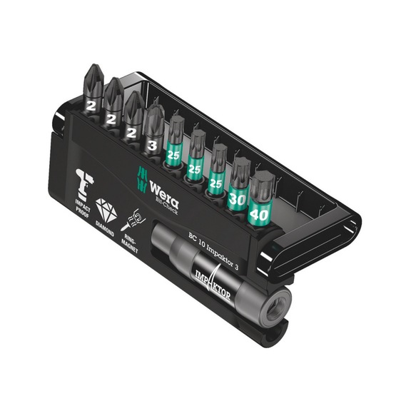 WERA Bits assortment Bit-Check 10 Impactor 3 10-piece 05057683001 - Bit set