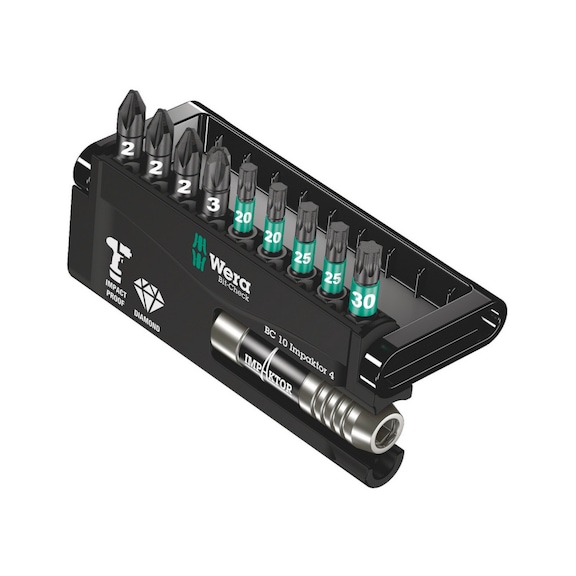 WERA Bits-Sortiment Bit-Check 10 Impaktor 4 10‑teilig 05057417001 - Bit-Satz