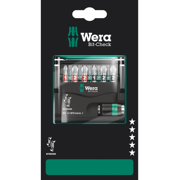 WERA Bits assortment Bit-Check 12 BiTorsion 1 SB 12-piece 05136385001 - Bit set