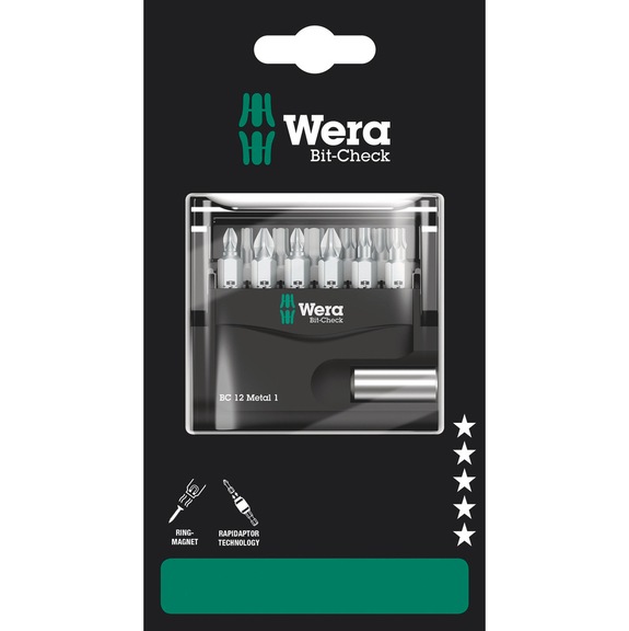 WERA Bits assortment Bit-Check 12 Metal 1 SB 12-piece 05136393001 - Bit set