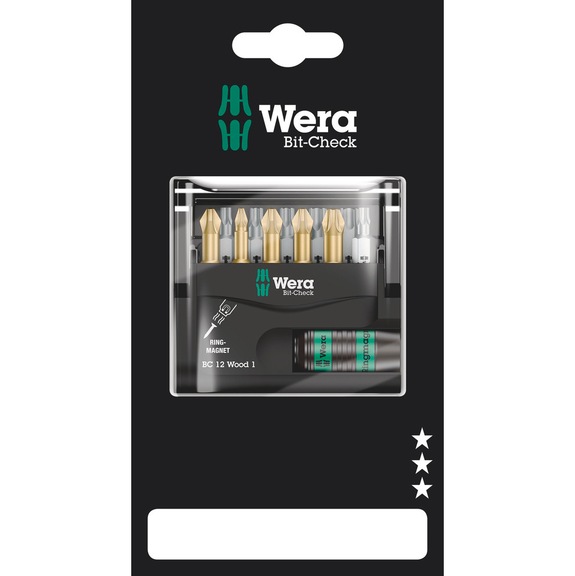 WERA Bits assortment Bit-Check 12 Wood 1 SB 12-piece 05136390001 - Bit set