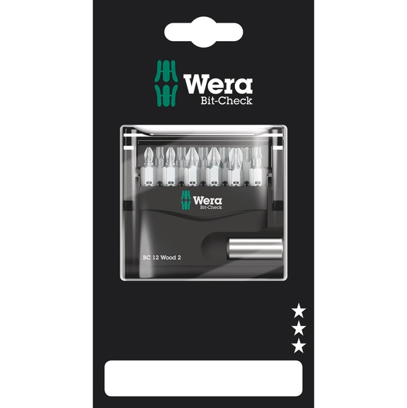 WERA Bits-Sortiment Bit-Check 12 Wood 2 SB 12‑teilig 05136391001 - Bit-Satz