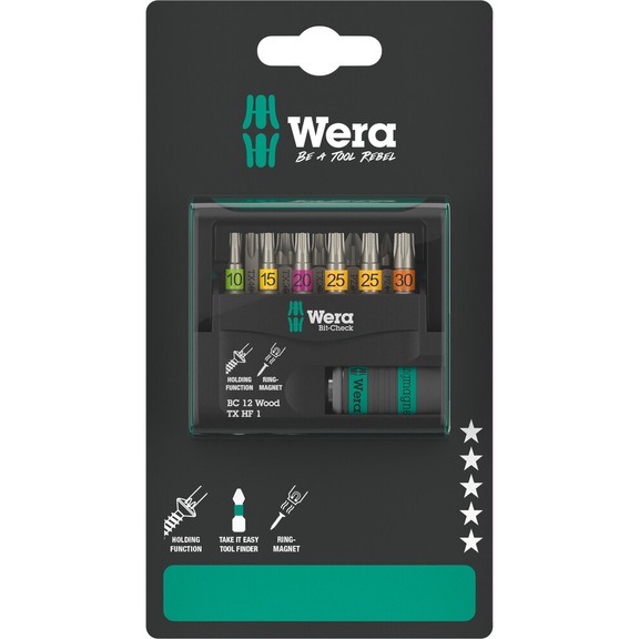 WERA Bits assortment Bit-Check 12 Wood TX HF 1 SB 12-piece 05073641001 - Bit set