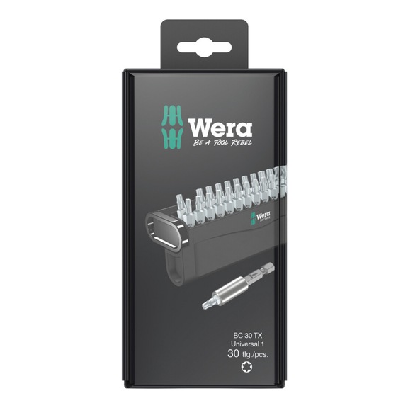 WERA Bits-Sortiment Bit-Check 30 TX Universal 1 SB 30‑teilig 05057900001 - Bit-Satz
