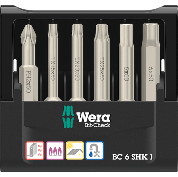 WERA Bits assortment Bit-Check 6 SHK 1 SB 6-piece 05073631001 - Bit set