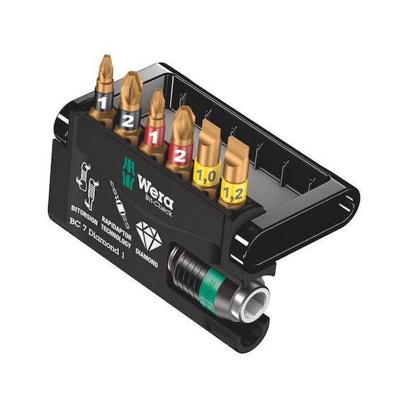 WERA bits assortment Bit-Check 7 Diamond 1 7-piece 05057416001 - Bit set