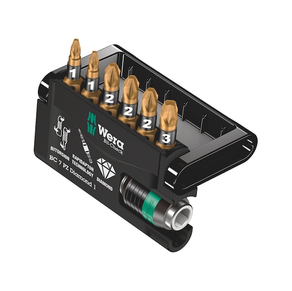 WERA Bits assortment Bit-Check 7 PZ Diamond 1 7-piece 05057412001 - Bit set