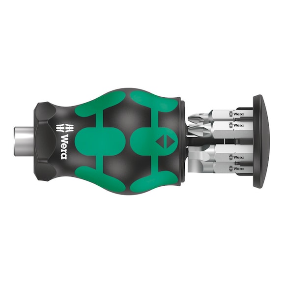 WERA Bits hand-held holder with 6 bits Kraftform compact stubby magazine 5 05008878001 - Bit set
