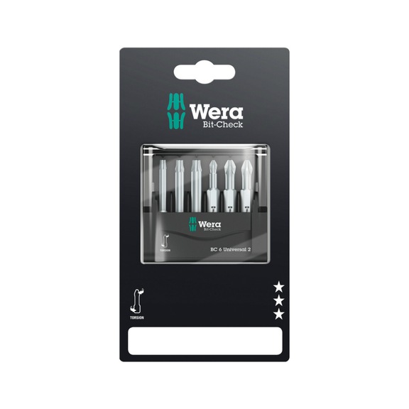 WERA Bits assortment Bit-Check 6 Universal 2 SB 6-piece 05073638001 - Bit set