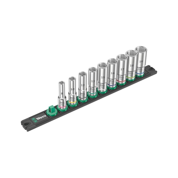 WERA Socket Wrench Set 3/8 in Socket Rail B Deep 1 05005440001 - Socket wrench (set)