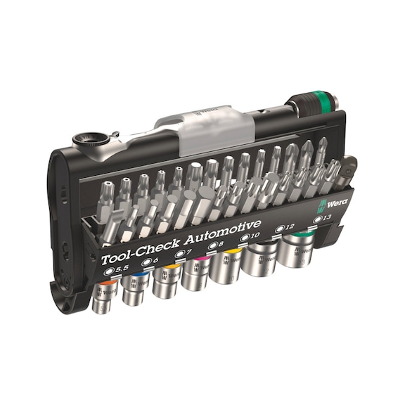 WERA Bits-Sortiment mit Ratsche Nüssen Tool-Check Automotive 1 05200995001 - Bit-Satz