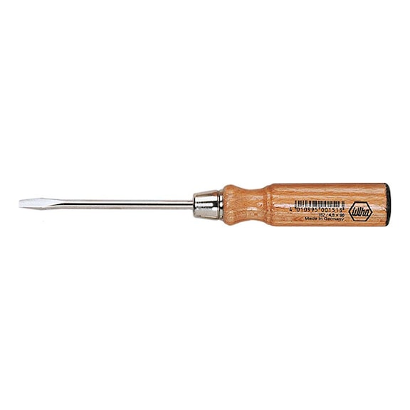 WIHA wooden screwdriver, slotted 4.5 mm x 90 mm 00151 - Slotted screwdriver