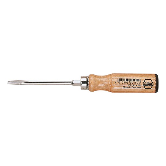 WIHA Wood screwdriver, slotted 5.5 mm x 100 mm 00152 - Slotted screwdriver