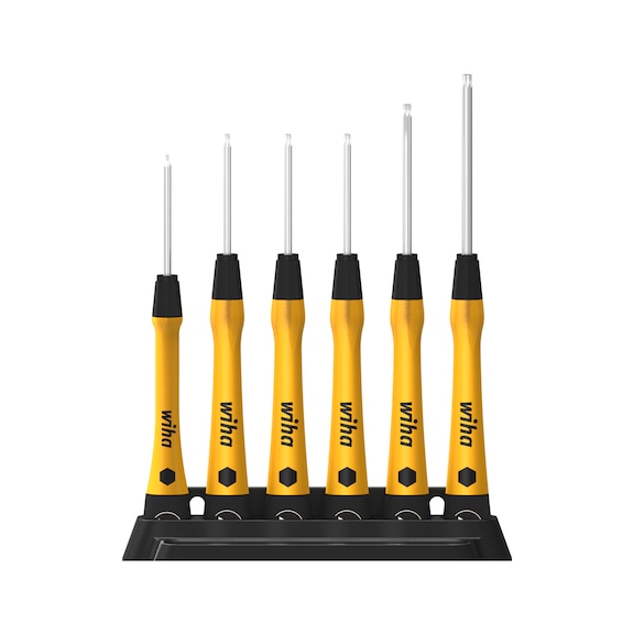 WIHA fine screwdriver set PicoFinish ESD TX 7-piece including holder 43708 - Screwdriver set