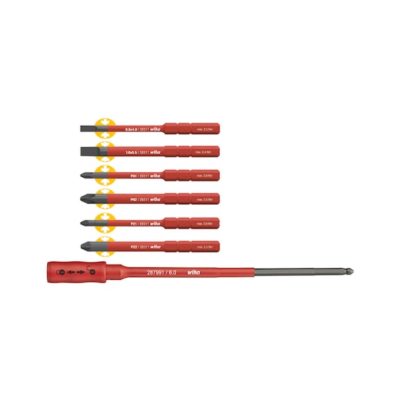 WIHA Bit Set slimBit electric mixed with slimBit holder 7-piece 36079 - Bit set
