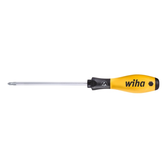 WIHA Screwdriver SoftFinish ESD Pozidriv PZ1 x 80 mm 26929 - Phillips screwdriver
