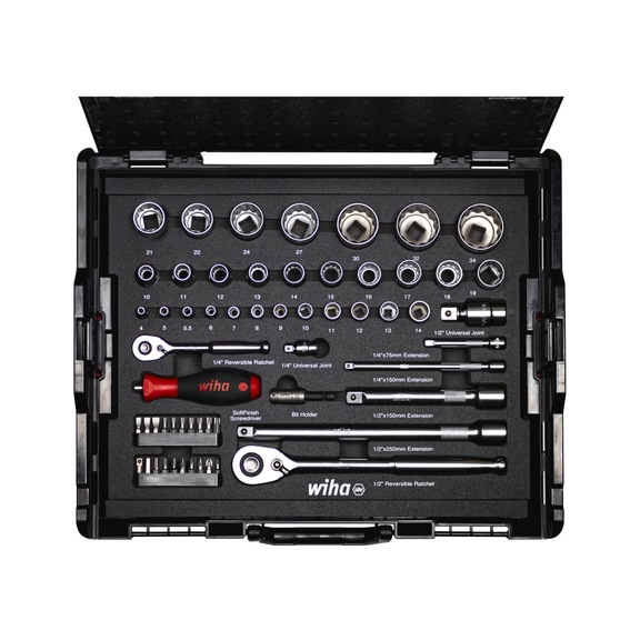 WIHA Steckschlüssel- und Bit Set 1/4 Zoll und 1/2 Zoll 60-teilig 44685 - Steckschlüssel (Satz)