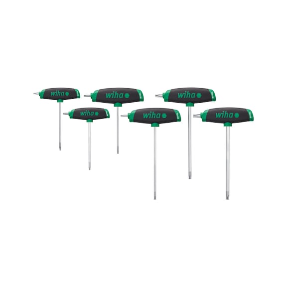 WIHA L-key with cross-handle Set ComfortGrip TX 6-piece 45622 - Pin spanner with cross handle