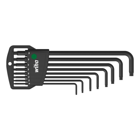 WIHA Stiftschlüssel Set im Classic Halter TX 9-teilig schwarzoxidiert 34736 - Sechskantstiftschlüsselsatz