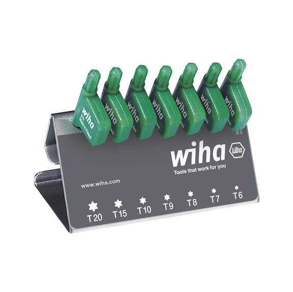 WIHA L-key with flag handle Set TX 8-piece black oxidized 25625 - Pin wrench with flag handle