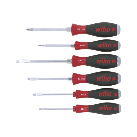 WIHA Screwdriver set SoftFinish slotted Pozidriv 6-piece 21251 21251 - Screwdriver set