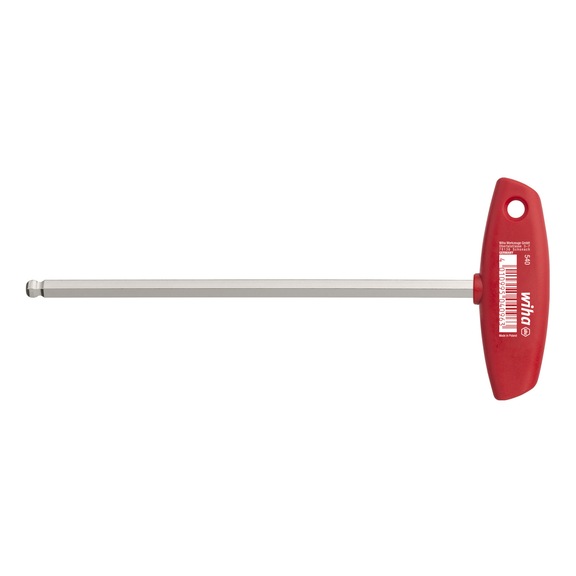 WIHA L-key cross-handle hexagonal ball head bright nickel-plated 8.0 mm 04099 - Hexagon socket wrench with cross handle