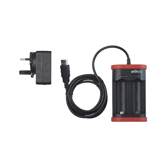 WIHA battery charger type 18500 Li-Ion with USB and British connector 42766 - Battery charger (power tool)