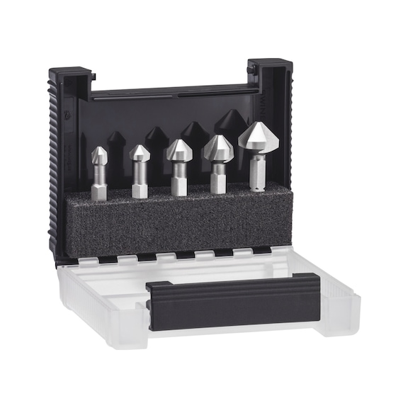 WIHA Countersink bit set 6-piece 1/4 inch including box 28027 - Countersunk bit