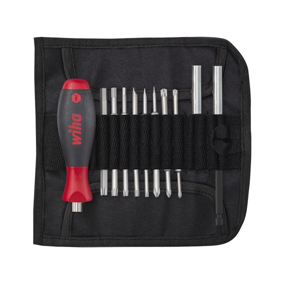 WIHA bit set assembly 20-piece including roll-up pouch 44576 - Bit set