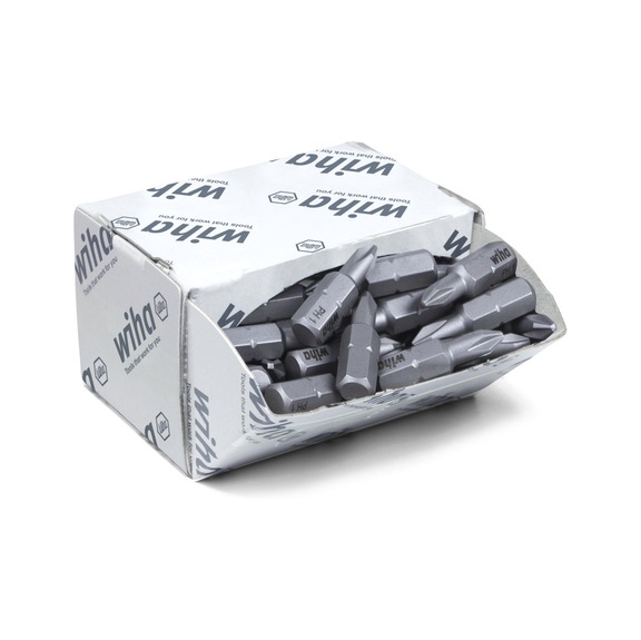 WIHA bit set standard 25 mm Phillips PH1 50-piece 1/4 inch C6.3 in 08047 - Bit set
