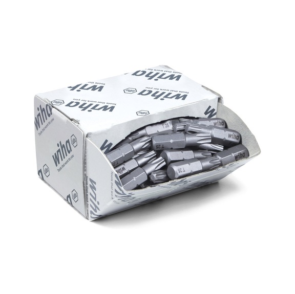 WIHA bit set standard 25 mm TX T25 50-piece 1/4 inch C6.3 in bulk pack 08068 - Bit set