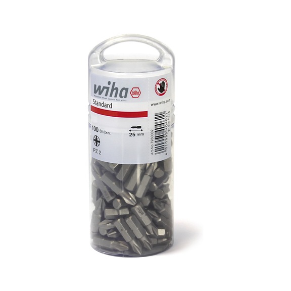 WIHA Bit Set Standard 25 mm 100-piece 1/4 inch in bulk pack 40462 - Bit set