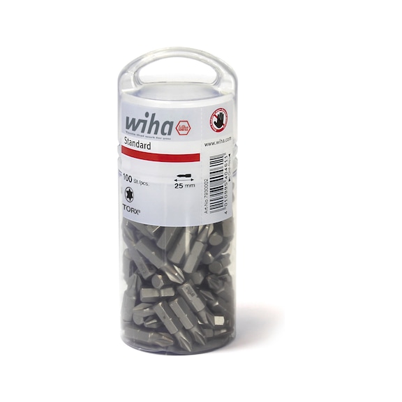 WIHA Bit Set Standard 25 mm TX T30 100-piece 1/4 inch in bulk pack 40465 - Bit set