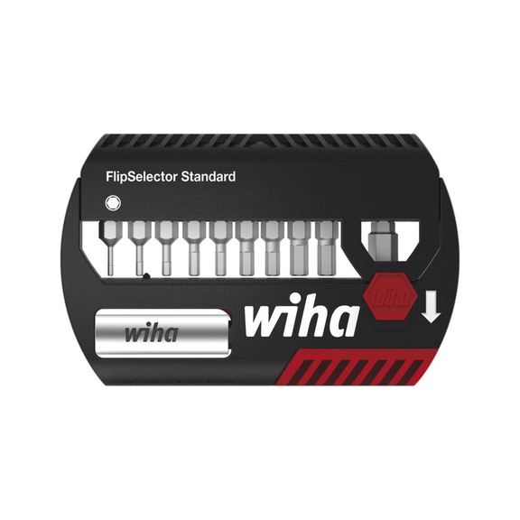 WIHA Bit Set FlipSelector Standard 25 mm hexagon 12-piece 1/4 inch C6.3 39039 - Bit set
