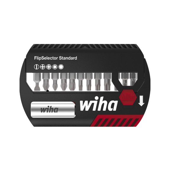 WIHA Bit Set FlipSelector Standard 25 mm mixed 14-piece 1/4 inch C6.3 39078 - Bit set