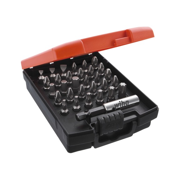 WIHA Bit Set Standard 25 mm mixed 32-piece 1/4 inch C6.3 including box 26252 - Bit set