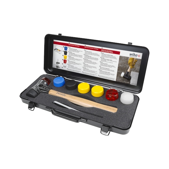 WIHA soft-face mallet set Safety with mixed hammer heads 9-piece box 44008 - Soft-face mallet