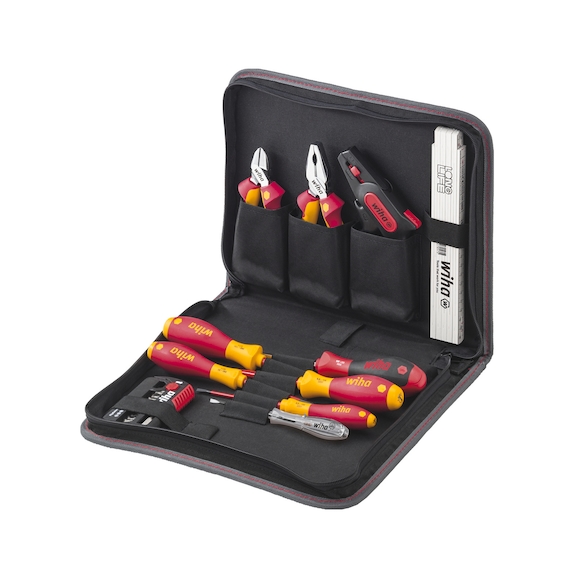 WIHA Werkzeug Set Elektriker gemischt 33-teilig inklusiv Werkzeugmappe 41241 - Werkzeugsortiment