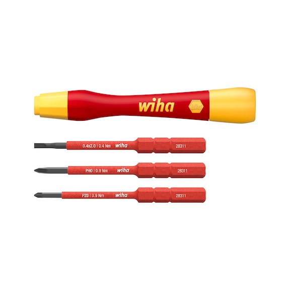 WIHA fine screwdriver set PicoFinish slimVario 4-piece with slimBits 43167 - Screwdriver set